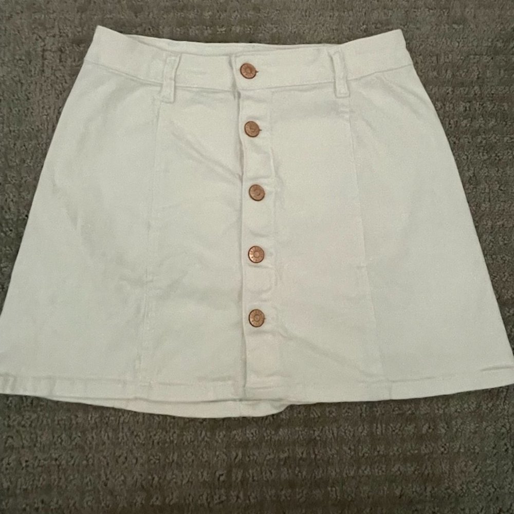 White Jean Skirt